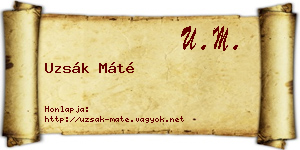 Uzsák Máté névjegykártya
