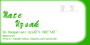 mate uzsak business card